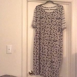 LuLaRoe Julia polka dot and stripe dress